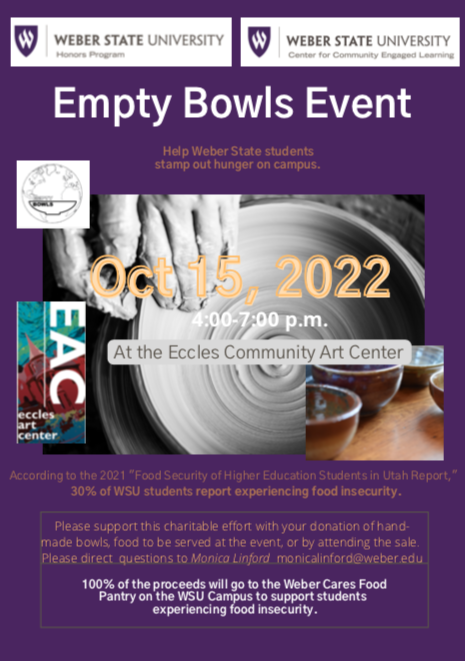 Weber State Universite Empty Bowls
