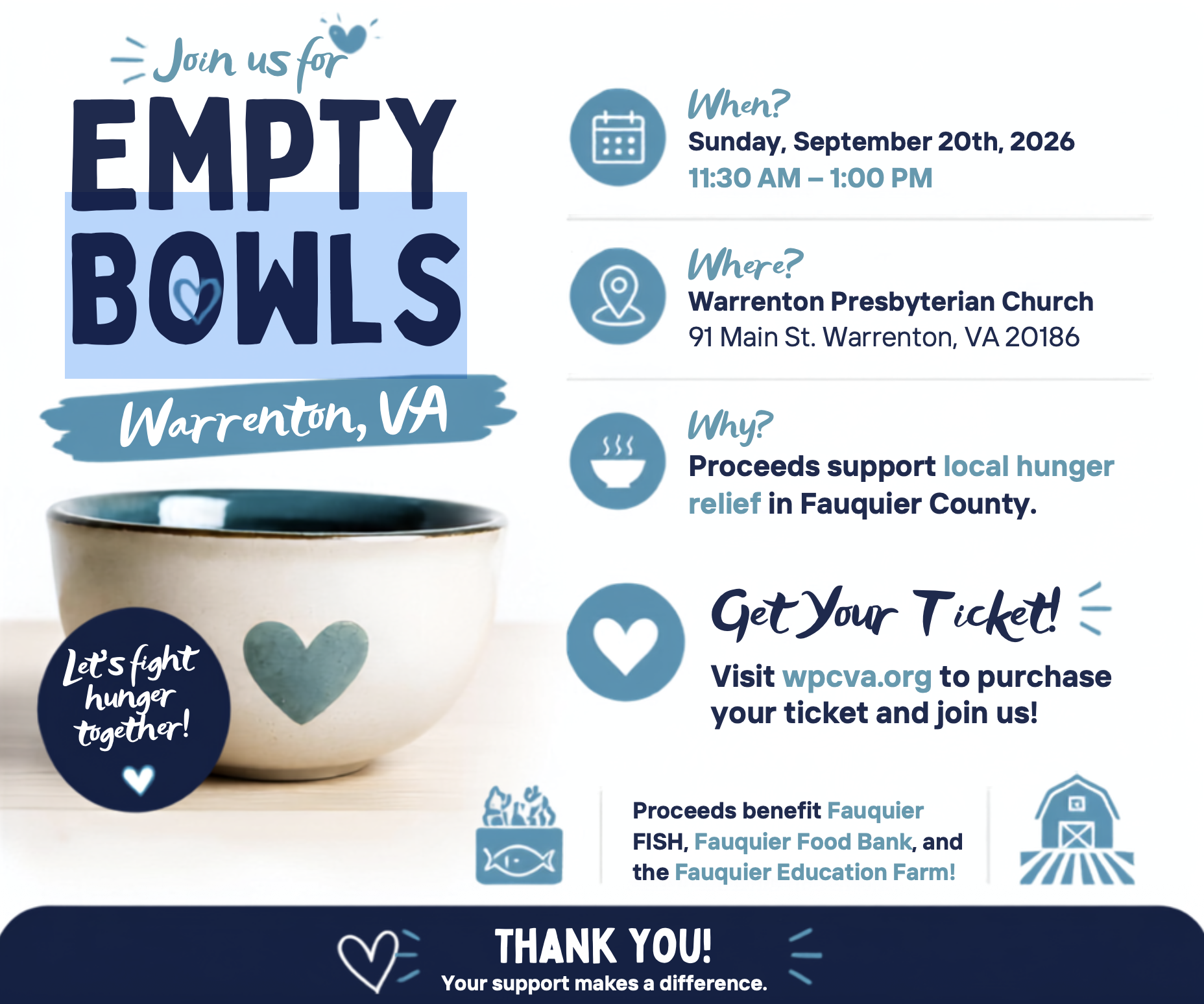 Warrenton VA Empty Bowls