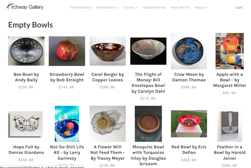 Archway Gallery – Empty Bowls