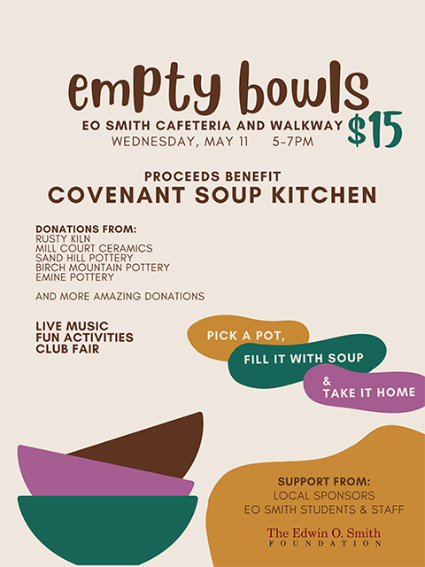 You are currently viewing Empty Bowls, E.O. Smith High School, Storrs CT